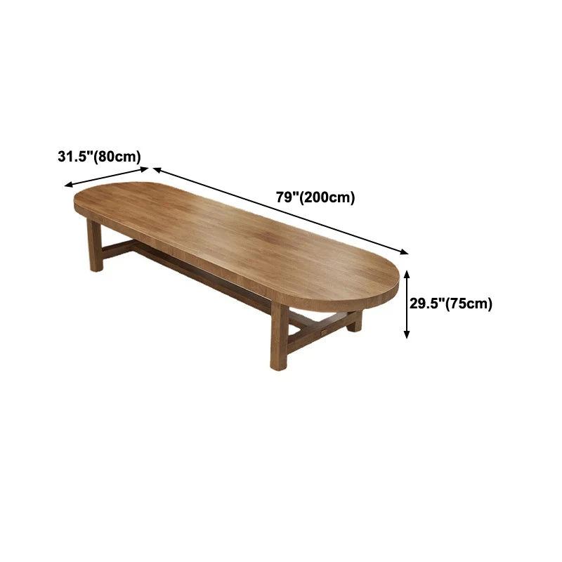 Bureau d'écriture industriel de bureau à domicile de table de réunion de forme ovale en bois massif Clearhalo