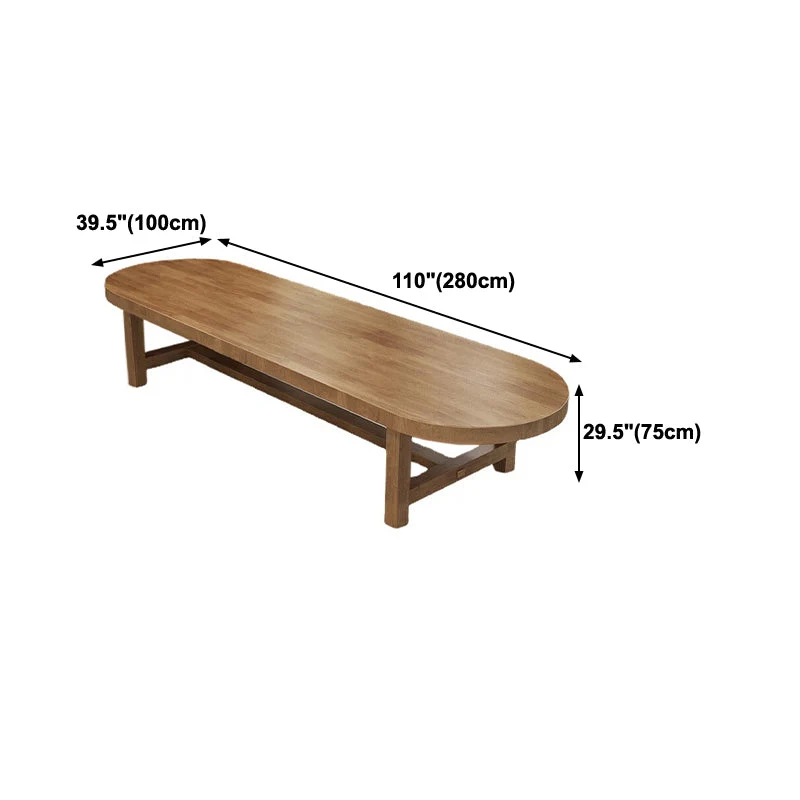 Bureau d'écriture industriel de bureau à domicile de table de réunion de forme ovale en bois massif Clearhalo