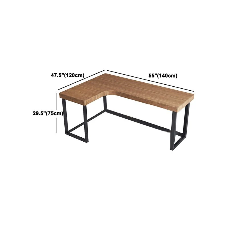 Bureau d'écriture industriel en forme de L avec pieds en métal Clearhalo