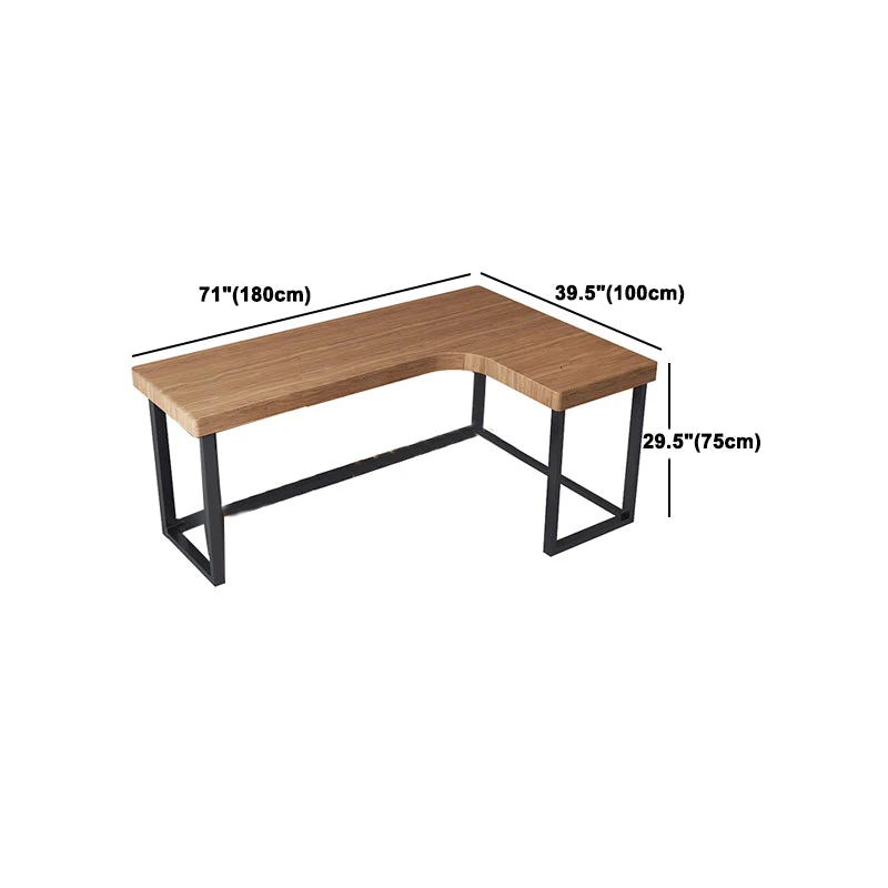 Bureau d'écriture industriel en forme de L avec pieds en métal Clearhalo