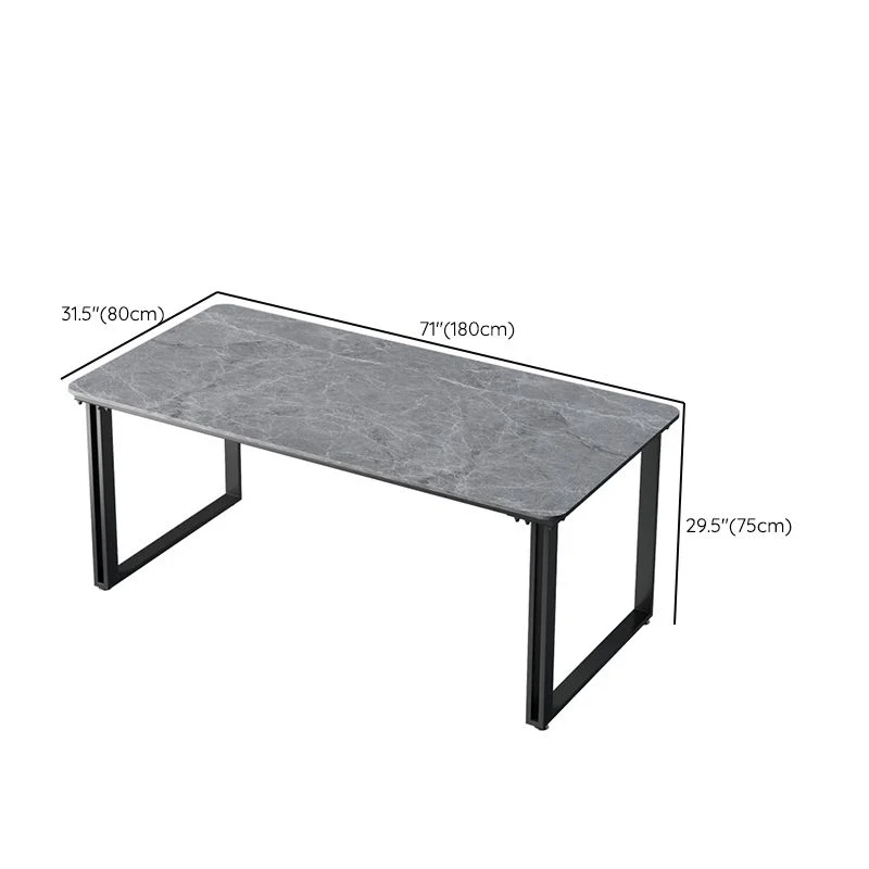 Bureau d'écriture industriel en marbre, bureau en étain avec pieds en métal Clearhalo