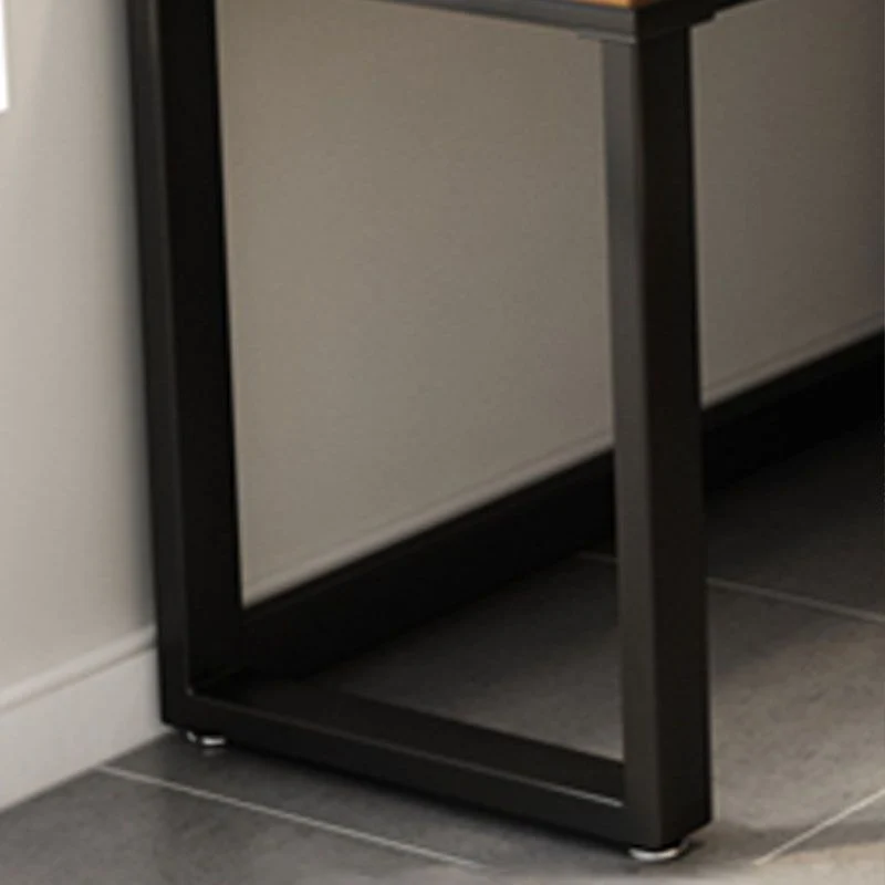 Bureau d'écriture industriel marron en forme de L avec pieds en métal Clearhalo