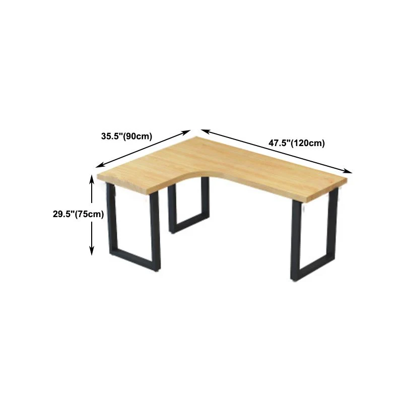 Bureau d'écriture industriel en métal et en bois, bureau en forme de L pour le bureau Clearhalo