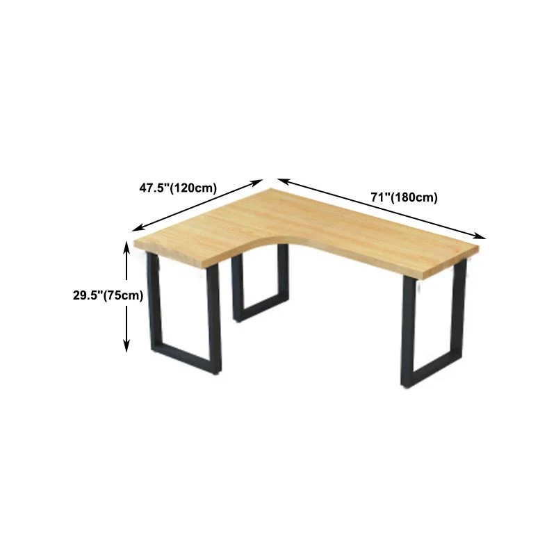 Bureau d'écriture industriel en métal et en bois, bureau en forme de L pour le bureau Clearhalo
