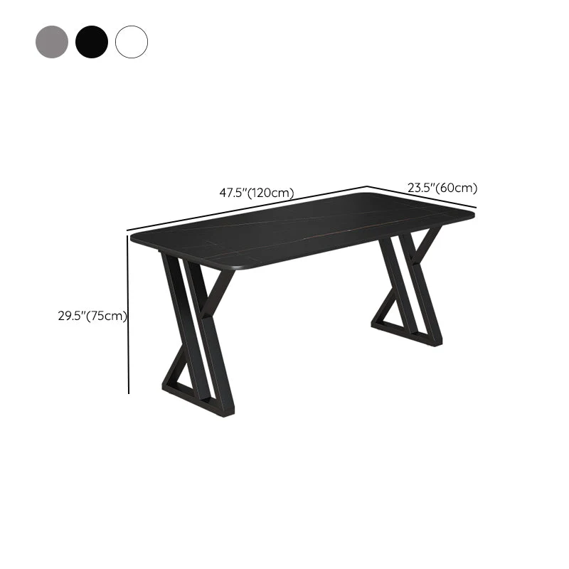 Bureau d'écriture industriel en pierre, bureau rectangulaire pour la maison Clearhalo