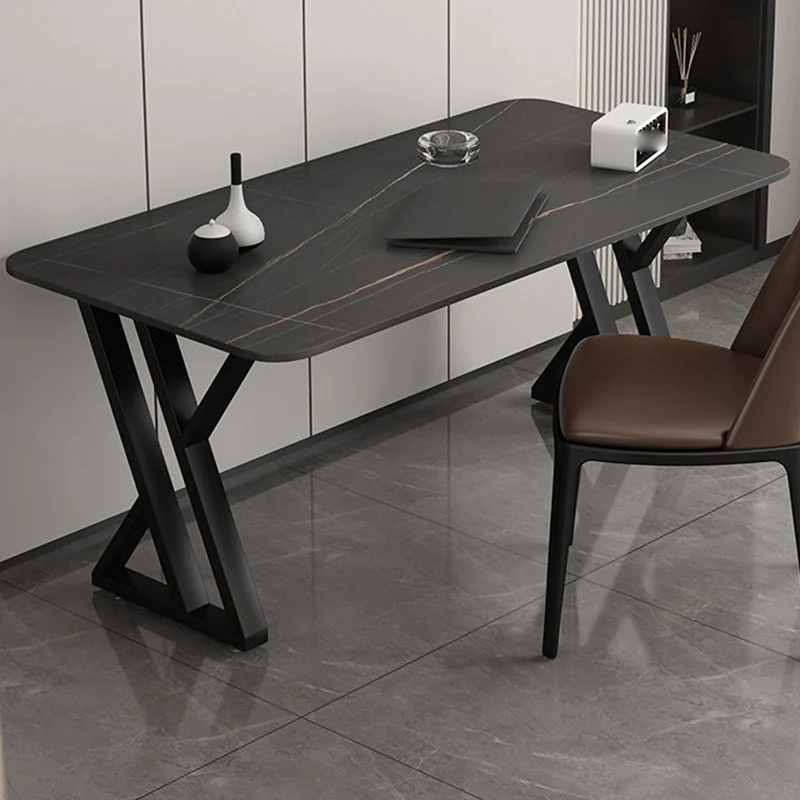Bureau d'écriture industriel en pierre, bureau rectangulaire pour la maison Clearhalo