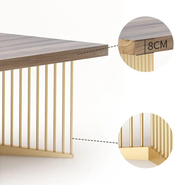Bureau d'écriture de luxe de table de réunion de forme rectangulaire en bois massif Clearhalo
