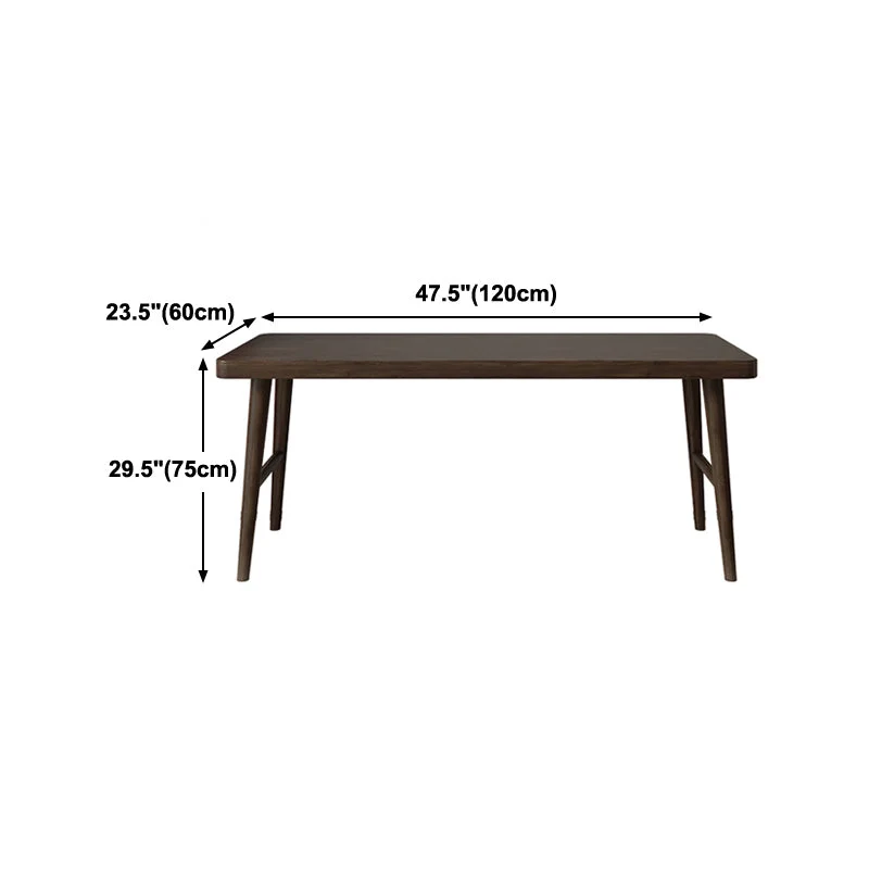 Bureau d'écriture marron moderne en forme de H en bois massif pour la maison Clearhalo