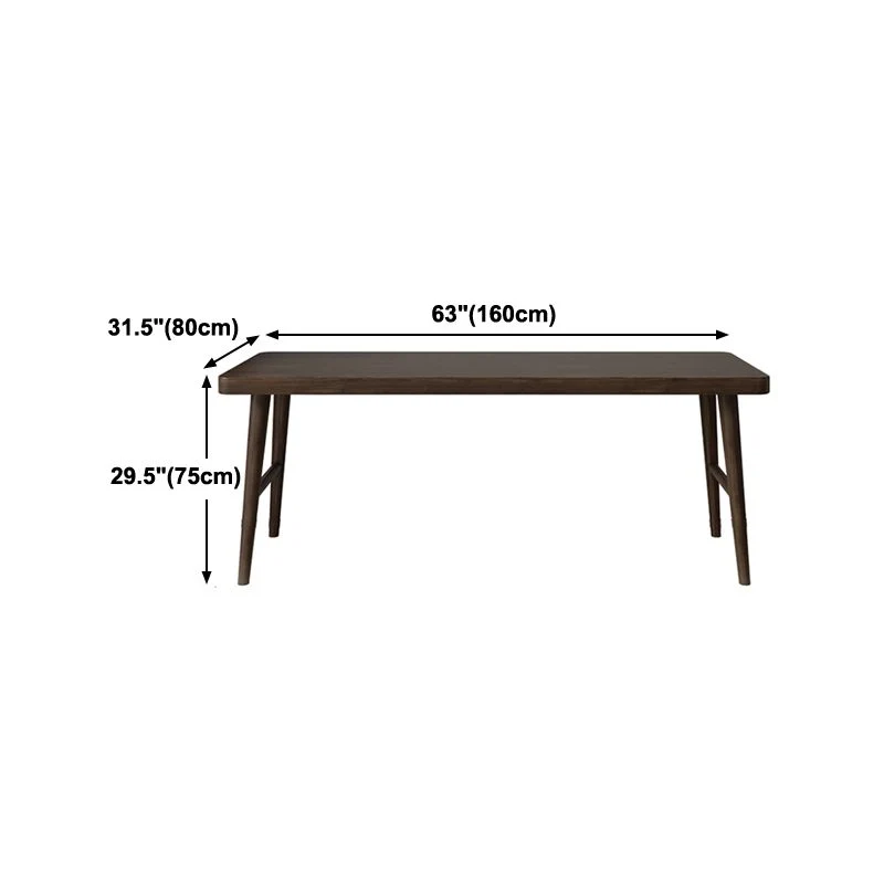 Bureau d'écriture marron moderne en forme de H en bois massif pour la maison Clearhalo
