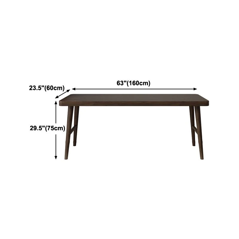 Bureau d'écriture marron moderne en forme de H en bois massif pour la maison Clearhalo