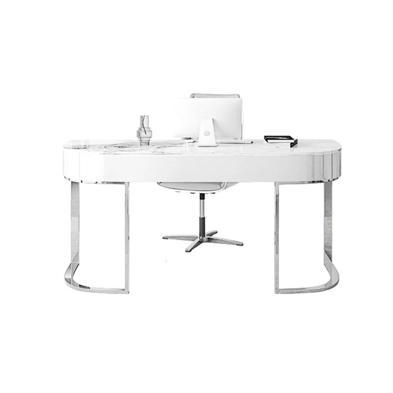 Bureau d'écriture miroir Glam avec pieds en métal doré, bureau ovale Clearhalo