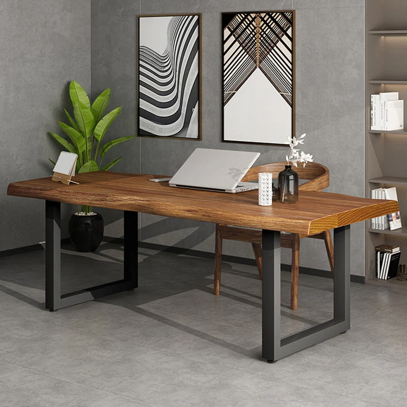 Bureau d'écriture moderne en bois à base de traîneau de 29,53 po de hauteur Clearhalo