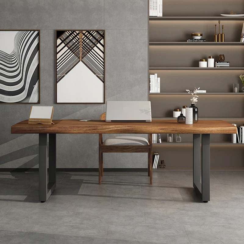 Bureau d'écriture moderne en bois à base de traîneau de 29,53 po de hauteur Clearhalo
