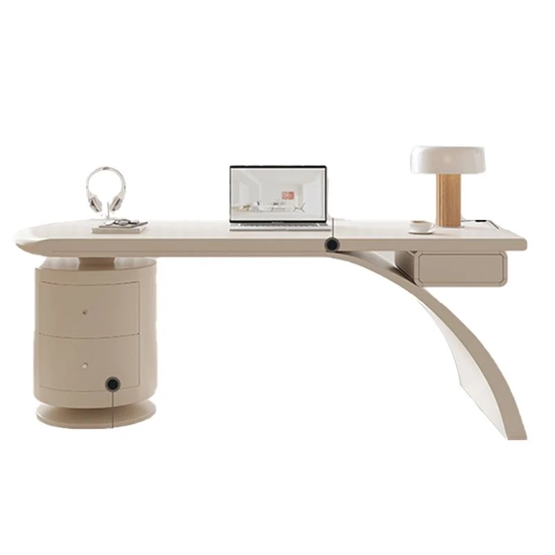 Bureau d'écriture moderne en bois d'ingénierie, bureau péninsule pour la maison Clearhalo