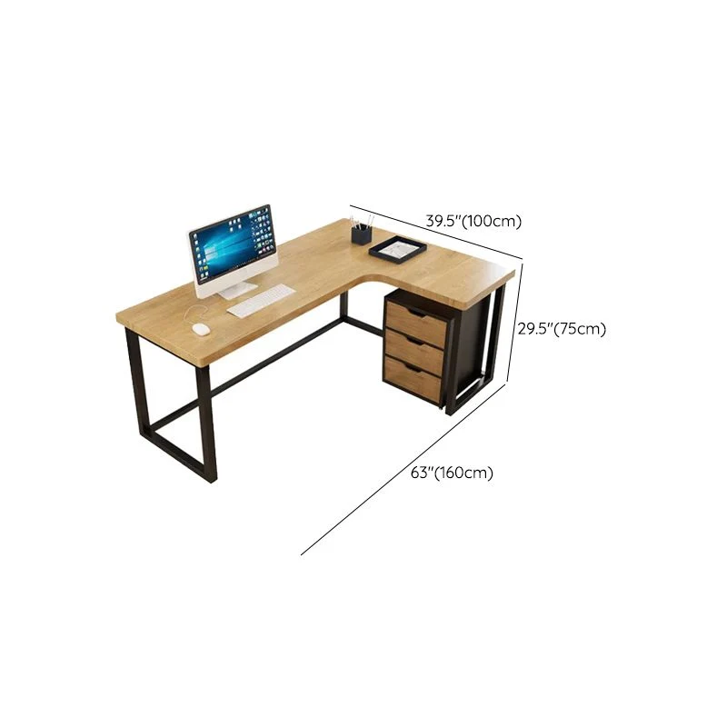 Bureau d'écriture moderne en bois massif, base luge, 29,53 pouces de haut (tiroirs non inclus) Clearhalo