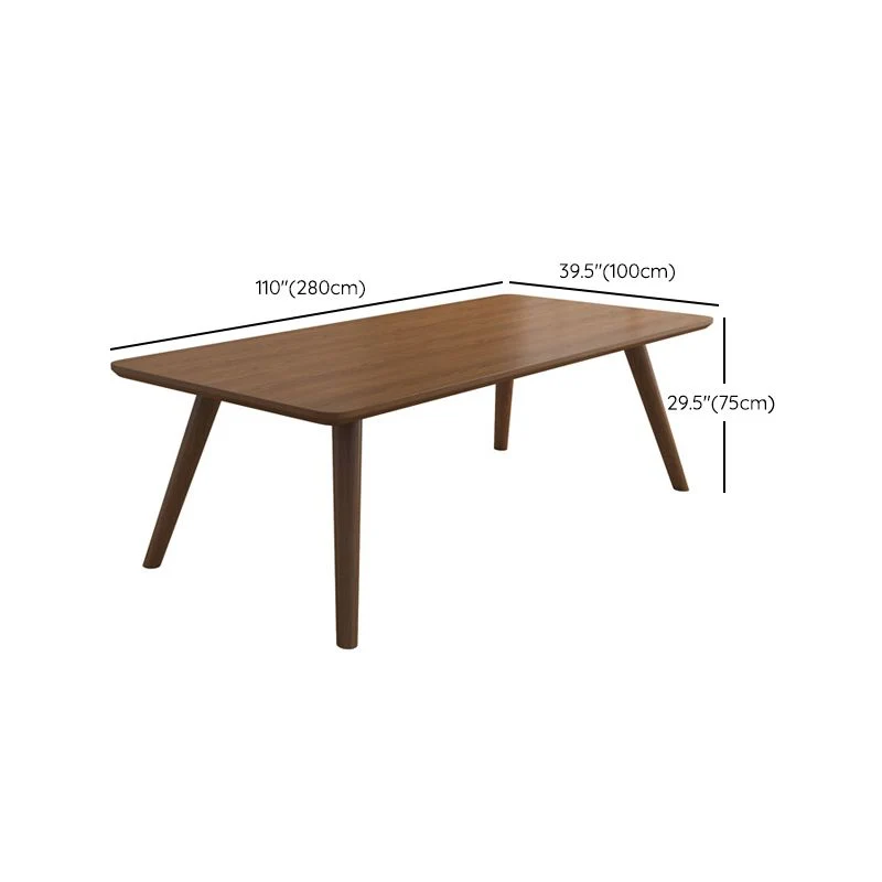 Bureau d'écriture moderne en bois massif, base Parsons, bureau marron de 29,53 po de haut Clearhalo