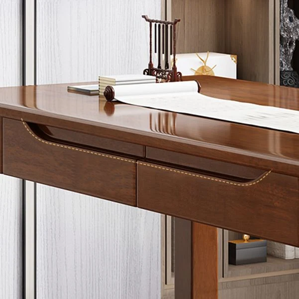 Bureau d'écriture moderne en bois massif, base Parsons, bureau de 29,53 po de haut avec tiroir Clearhalo