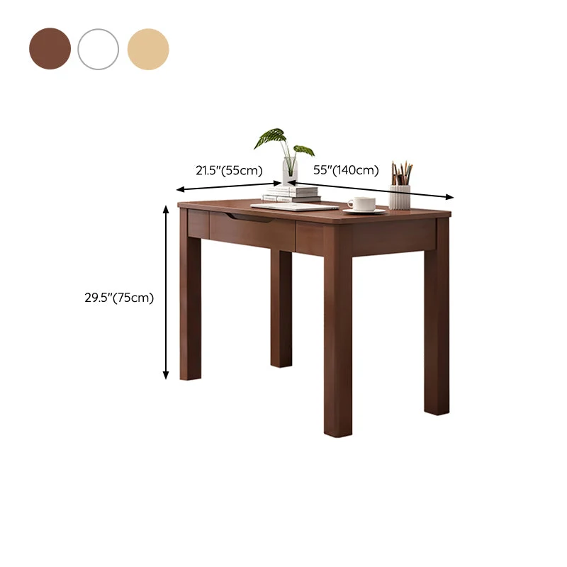 Bureau d'écriture moderne en bois massif, base Parsons, bureau de 29,53 po de haut avec tiroir Clearhalo