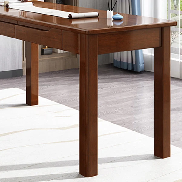 Bureau d'écriture moderne en bois massif, base Parsons, bureau de 29,53 po de haut avec tiroir Clearhalo