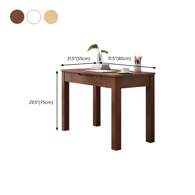 Bureau d'écriture moderne en bois massif, base Parsons, bureau de 29,53 po de haut avec tiroir Clearhalo