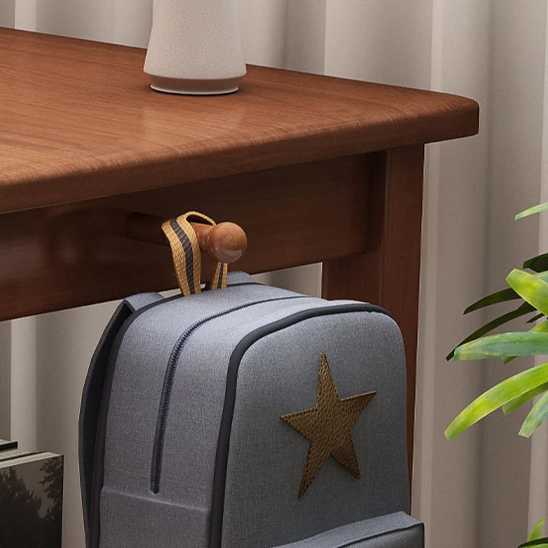 Bureau d'écriture moderne en bois massif, bureau rectangulaire avec 2 tiroirs de rangement Clearhalo