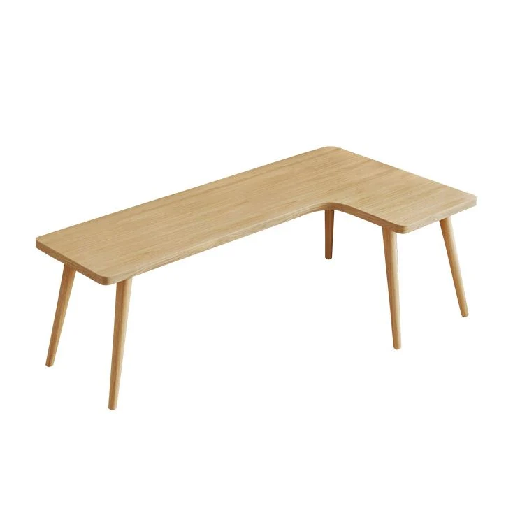 Bureau d'écriture moderne en bois massif, bureau en forme de L pour le bureau Clearhalo