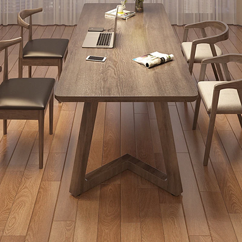 Bureau d'écriture moderne en bois massif, bureau rectangulaire de 29,53 po de haut avec base luge Clearhalo