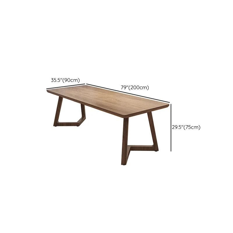 Bureau d'écriture moderne en bois massif, bureau rectangulaire de 29,53 po de haut avec base luge Clearhalo