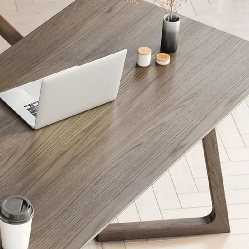 Bureau d'écriture moderne en bois massif, bureau rectangulaire de 29,53 pouces de haut Clearhalo