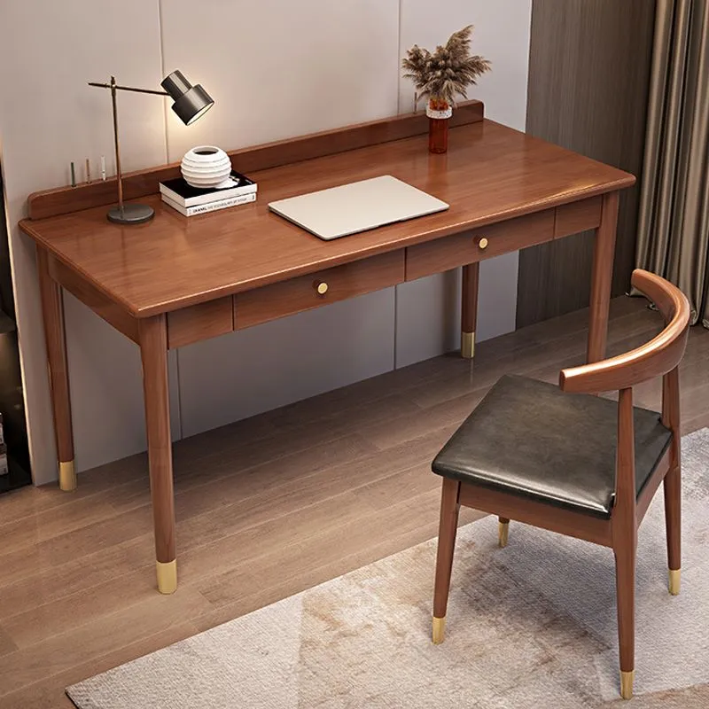Bureau d'écriture moderne en bois massif Glam, 29,5" H Clearhalo
