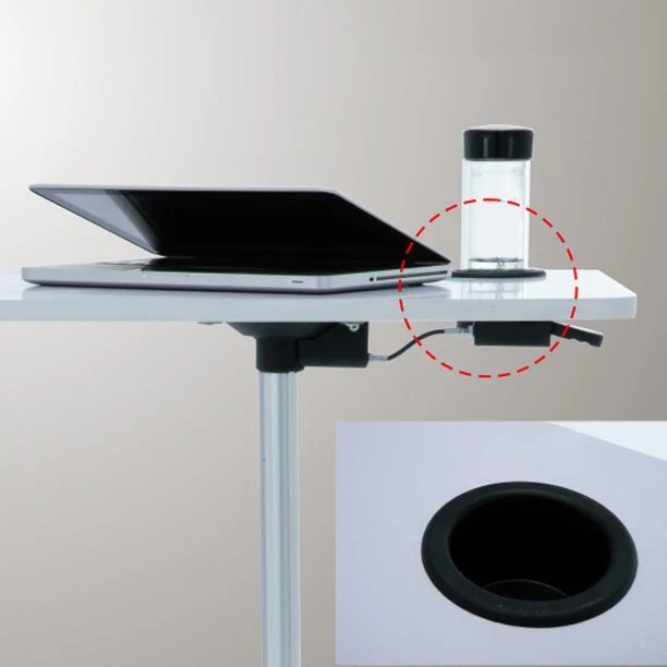 Bureau d'écriture moderne, bureau debout réglable avec roulettes Clearhalo