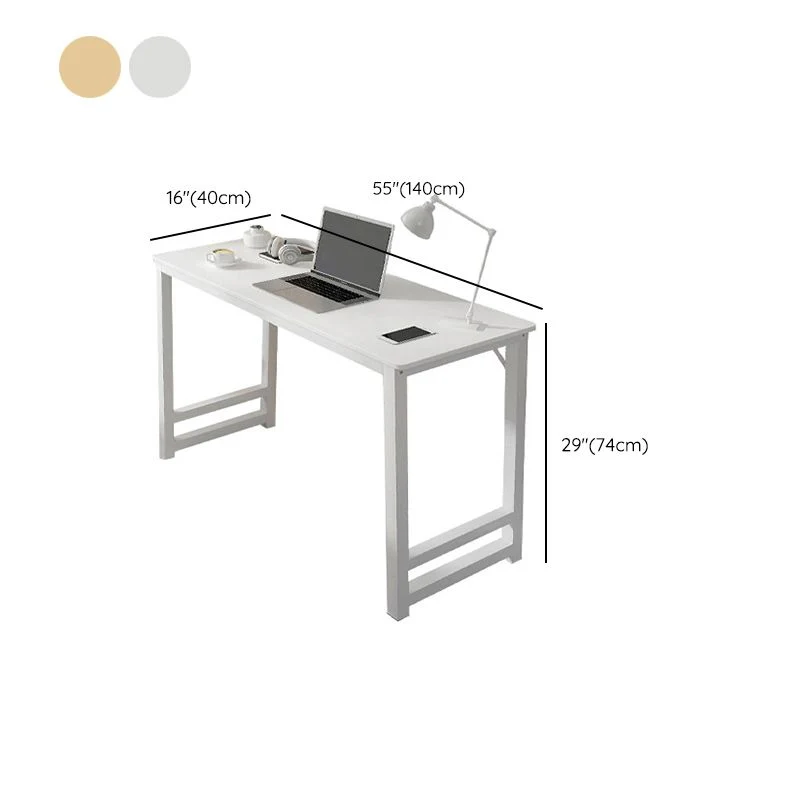 Bureau d'écriture moderne, finition Antique, bureau d'ordinateur en bois avec pieds en métal Clearhalo