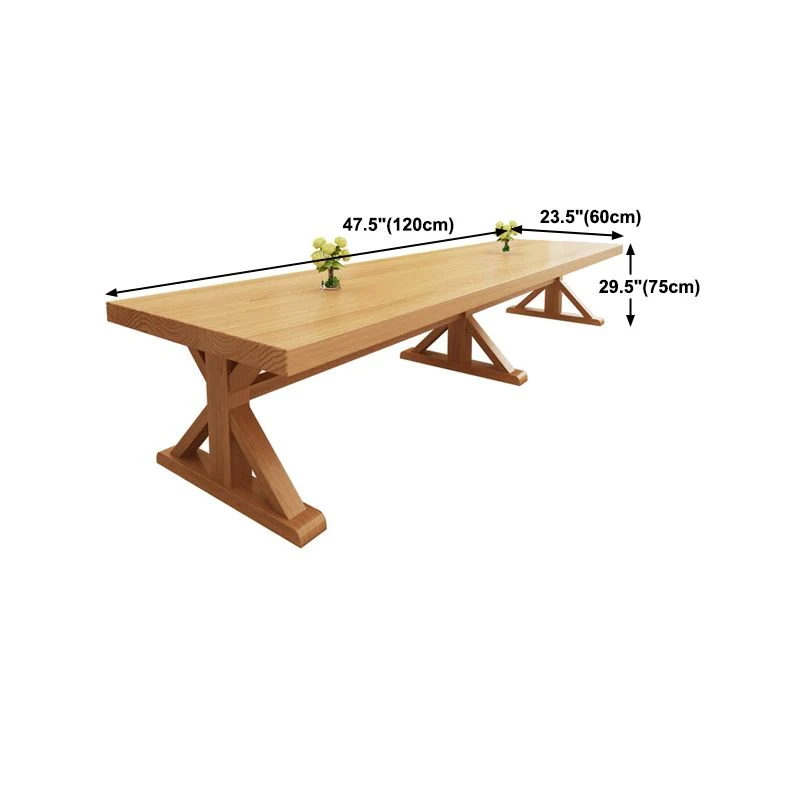 Bureau d'écriture moderne de 30 po de hauteur, bureau rectangulaire en bois massif de pin Clearhalo