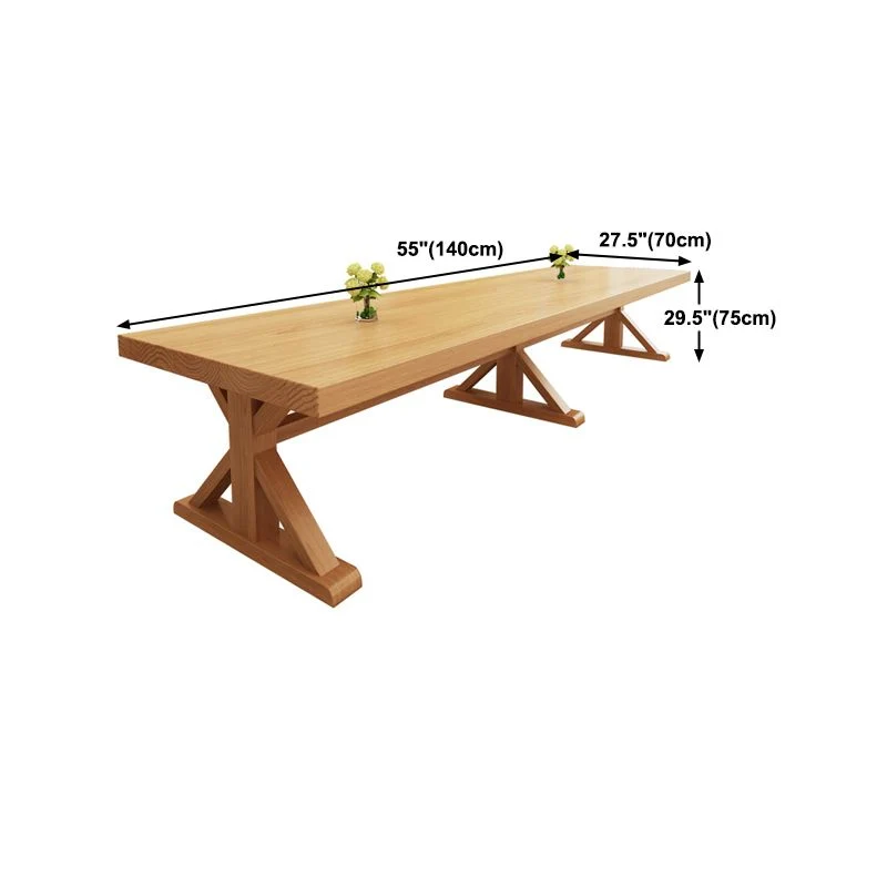 Bureau d'écriture moderne de 30 po de hauteur, bureau rectangulaire en bois massif de pin Clearhalo