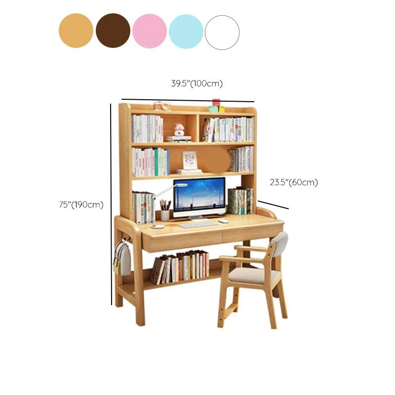Bureau d'écriture moderne à hauteur réglable, bureau à domicile en bois massif Clearhalo