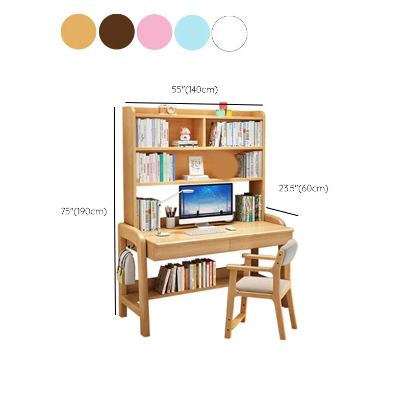 Bureau d'écriture moderne à hauteur réglable, bureau à domicile en bois massif Clearhalo