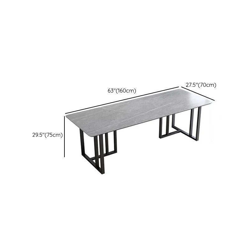 Bureau d'écriture moderne en pierre de 29,53 po de hauteur, bureau gris courbé Clearhalo