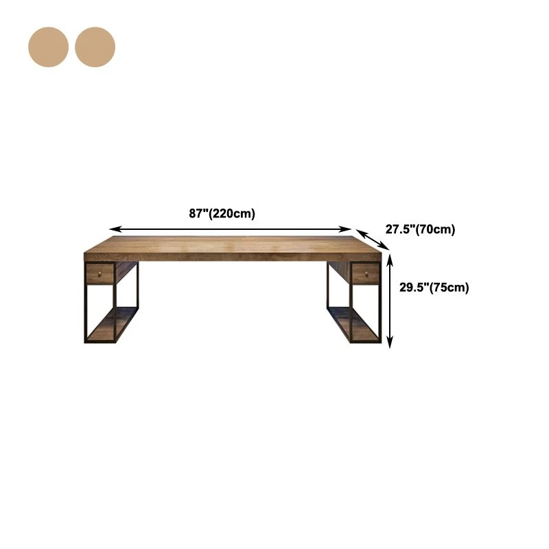 Bureau d'écriture moderne en pin, bureau rectangulaire avec tiroir Clearhalo