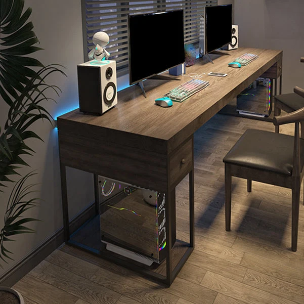 Bureau d'écriture moderne en pin, bureau rectangulaire avec tiroir Clearhalo