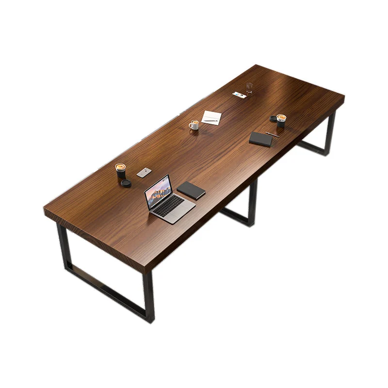 Bureau d'écriture moderne rectangulaire en bois massif, hauteur de 29,25 pouces Clearhalo