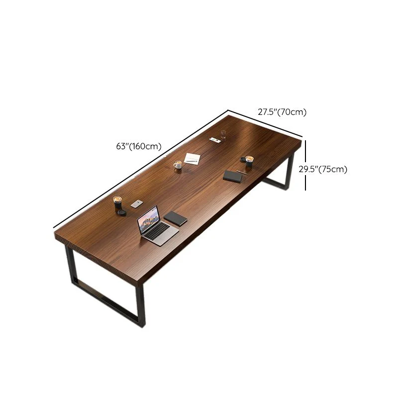 Bureau d'écriture moderne rectangulaire en bois massif, hauteur de 29,25 pouces Clearhalo