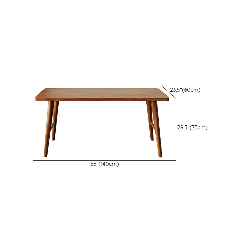 Bureau d'écriture moderne rectangulaire en bois massif avec base en H Clearhalo