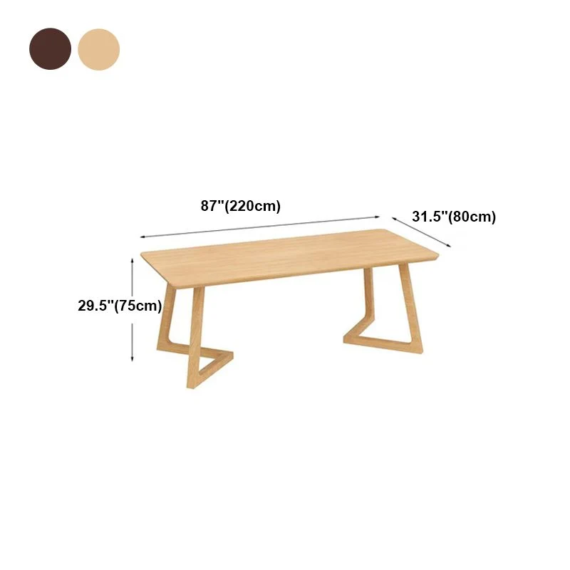 Bureau d'écriture moderne rectangulaire en bois de pin et bois de frêne pour salon Clearhalo