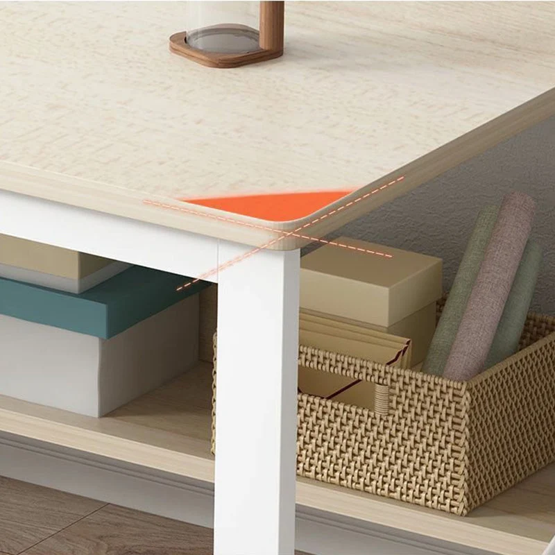 Bureau d'écriture en métal et en bois, bureau rectangulaire à base luge pour le bureau Clearhalo