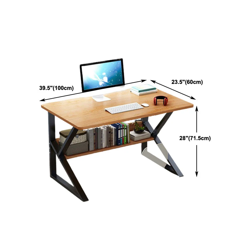 Bureau d'écriture en métal et en bois, bureau rectangulaire industriel pour la maison Clearhalo