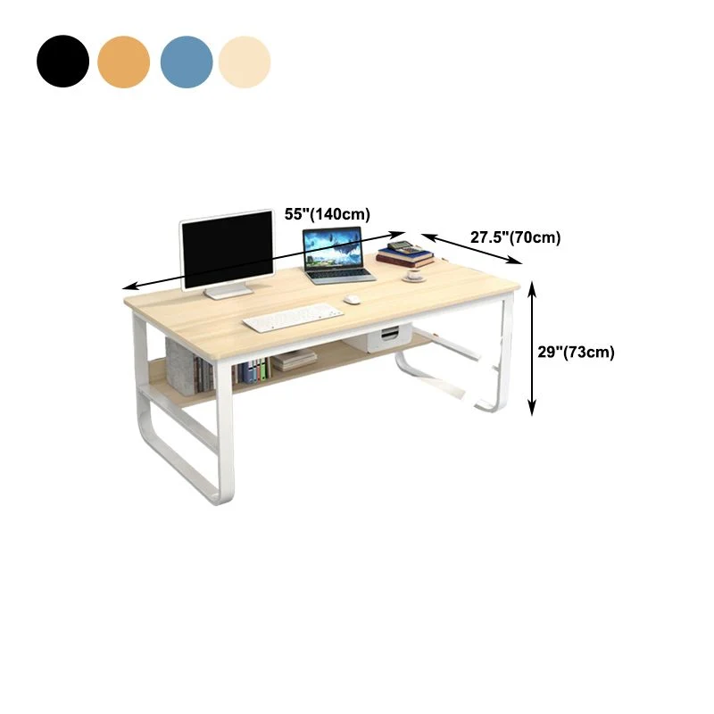 Bureau d'écriture en métal et en bois, bureau rectangulaire industriel pour la maison Clearhalo