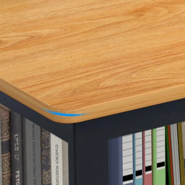 Bureau d'écriture en métal et en bois, bureau rectangulaire industriel pour la maison Clearhalo