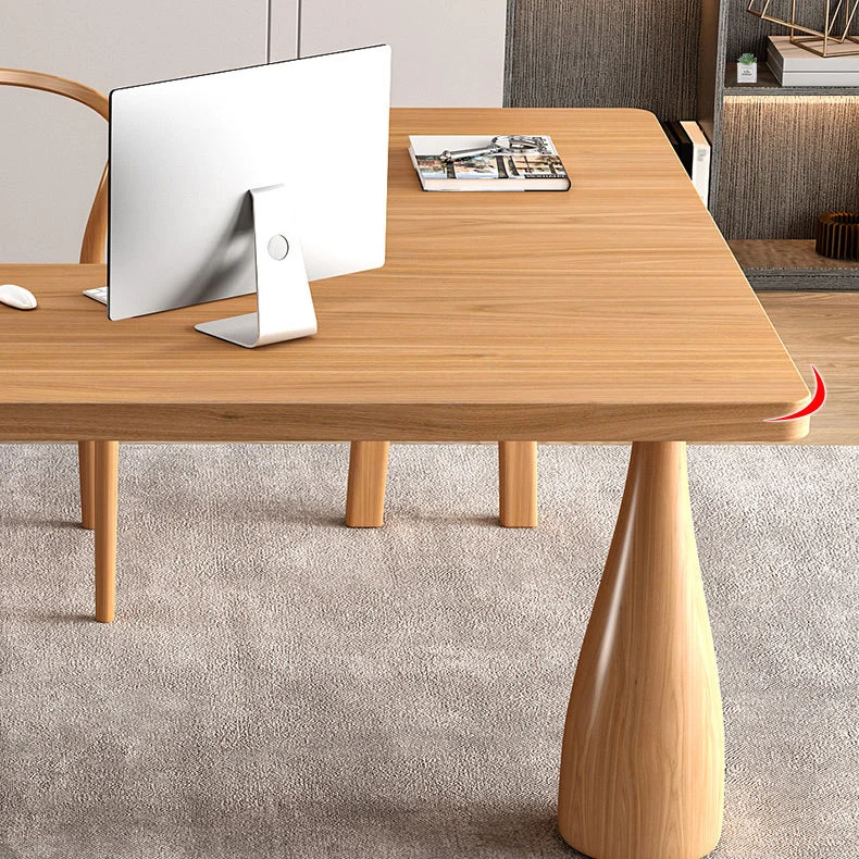 Bureau d'écriture naturel Bureau de direction contemporain en pin en forme de L Clearhalo