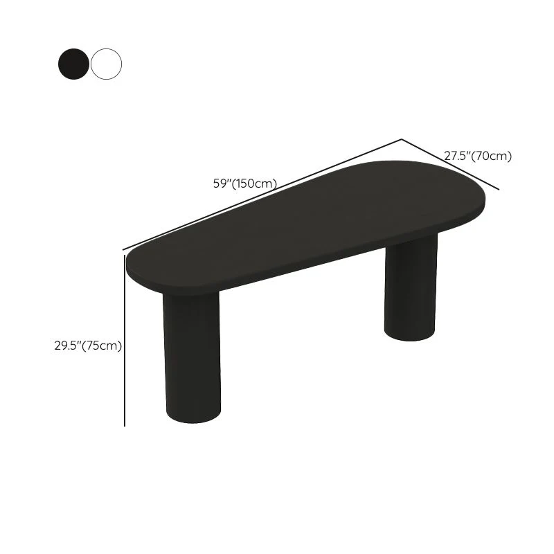 Bureau d'écriture noir/blanc, bureau industriel en bois artificiel Clearhalo