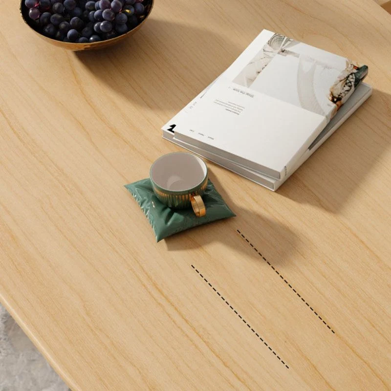 Bureau d'écriture ovale en bois massif, bureau de réunion moderne et naturel pour le bureau Clearhalo